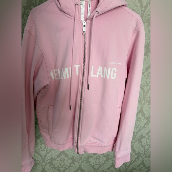 Helmut Lang Pink Shayne Oliver Campaign Print Zip Hoodie sweatshirt - Picture 7 of 13